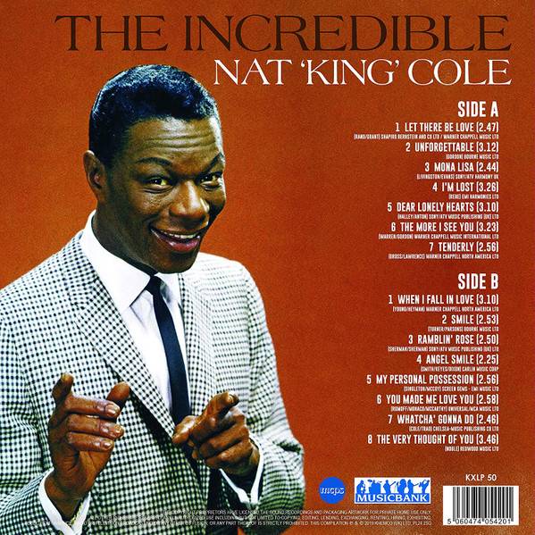 Виниловая пластинка NAT KING COLE "The Incredible" (LP) 
