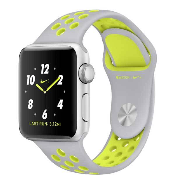 Часы Apple Watch Nike+ 38mm Silver Aluminum Case with Flat Silver/Volt Nike Sport Band 