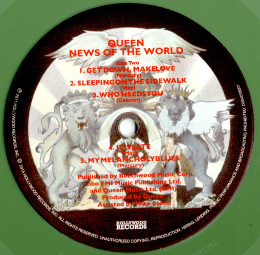Виниловая пластинка QUEEN "News Of The World" (GREEN LP)