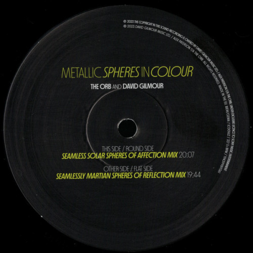 Виниловая пластинка ORB AND DAVID GILMOUR "Metallic Spheres In Colour" (LP) 