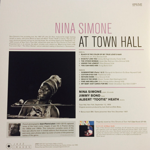 Виниловая пластинка NINA SIMONE "Nina Simone At Town Hall" (DELUXE LP)