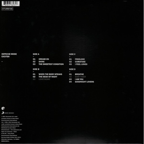 Виниловая пластинка Depeche Mode "Exciter" (2LP)