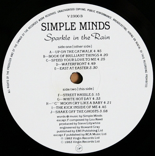 Виниловая пластинка SIMPLE MINDS "Sparkle In The Rain" (NM LP) 