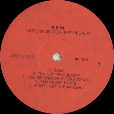 Виниловая пластинка R.E.M. "Automatic For The People" (NOTONLABEL NM LP)