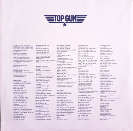 Виниловая пластинка VARIOUS ARTISTS "Top Gun (Original Motion Picture Soundtrack)" (OST LP) 