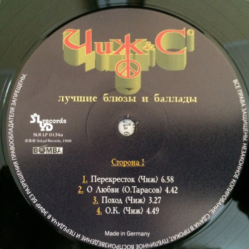 Виниловая пластинка ЧИЖ "Лучшие Блюзы И Баллады" (LP)