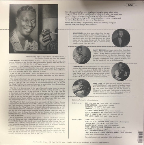 Виниловая пластинка NAT KING COLE AND HIS TRIO "After Midnight" (LP)
