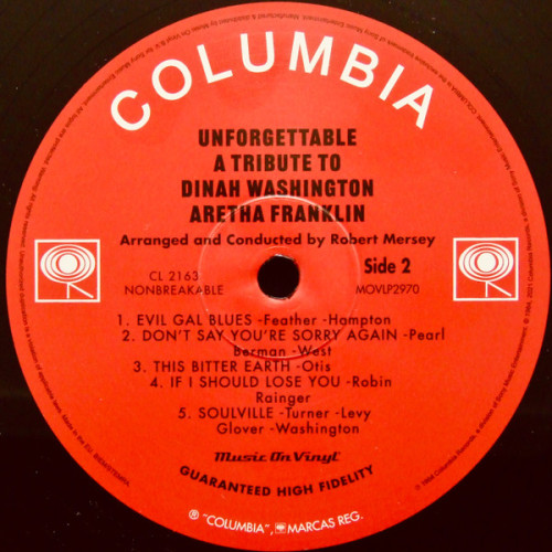 Виниловая пластинка ARETHA FRANKLIN "Unforgettable (A Tribute To Dinah Washington)" (LP) 