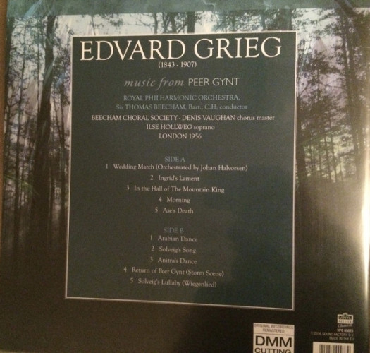 Пластинка Edvard Grieg - Sir Thomas Beecham / The Royal Philharmonic Orchestra / The Beecham Choral Society With Ilse Hollweg – Music From Peer Gynt