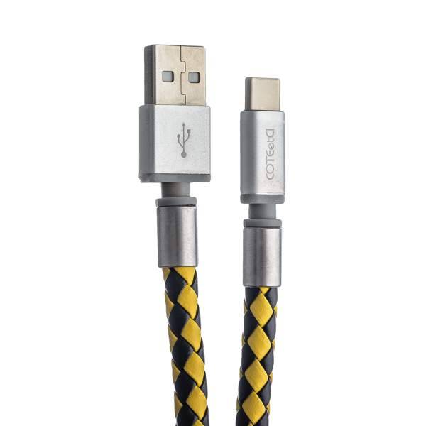 USB дата-кабель-брелок COTEetCI Leather Keychain Cable TypeC CS2147 