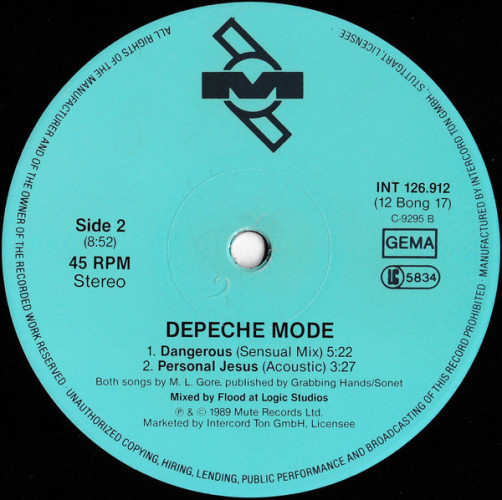 Виниловая пластинка DEPECHE MODE "Personal Jesus" (NM/NM INT 126.912 LP)