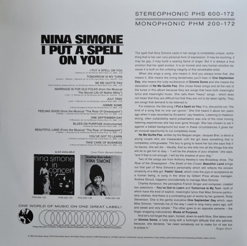 Виниловая пластинка NINA SIMONE "I Put A Spell On Youe" (LP) 