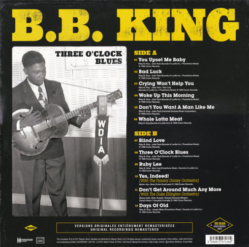 Виниловая пластинка B.B.KING "Three O`Clock Blues" (LP)