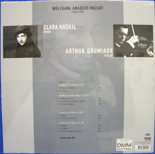 Виниловая пластинка MOZART / HASKIL / GRUMIAUX "Sonatas For Piano & Violin" (LP) 