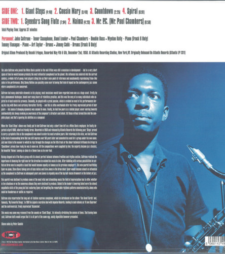 Виниловая пластинка JOHN COLTRANE "Giant Steps" (NOTLP125 BLUE LP)