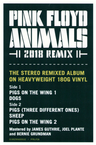 Виниловая пластинка PINK FLOYD "Animals (2018 Remix)" (2LP) 