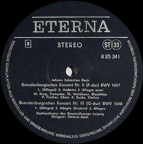 Пластинка БАХ "Sechs Brandenburgische Konzerte" (EX 2LP)