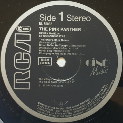Виниловая пластинка HENRY MANCINI "The Pink Panther" (VG+/VG+ LP)