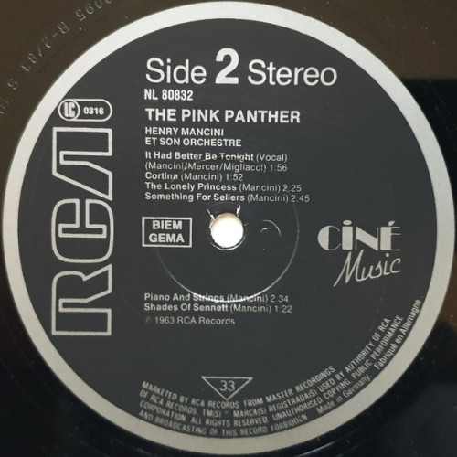 Виниловая пластинка HENRY MANCINI "The Pink Panther" (VG+/VG+ LP)