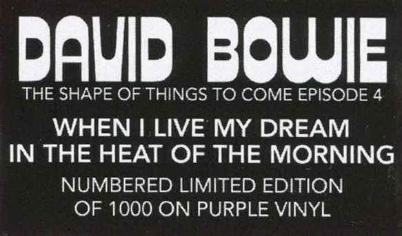 Виниловая пластинка DAVID BOWIE "The Shape Of Things To Come Episode 4" (PURPLE 7")