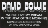 Виниловая пластинка DAVID BOWIE "The Shape Of Things To Come Episode 4" (PURPLE 7")