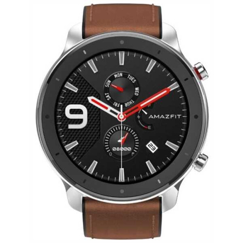 Часы Amazfit GTR 47mm stainless steel case, leather strap 