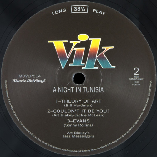 Виниловая пластинка ART BLAKEY & THE JAZZ MESSENGERS "A night in Tunisia" (MOVLP514 LP) 