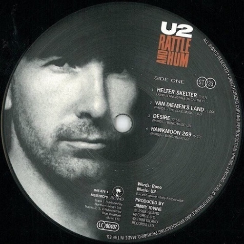 Виниловая пластинка U2 "Rattle And Hum" (EX/EX 2LP) 