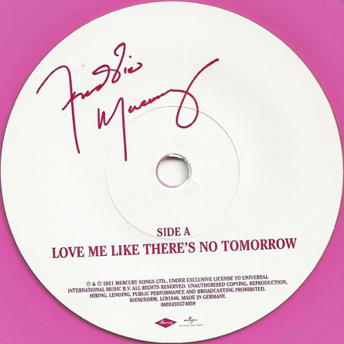 Виниловая пластинка FREDDIE MERCURY "Love Me Like There s No Tomorrow" (PINK 7") 