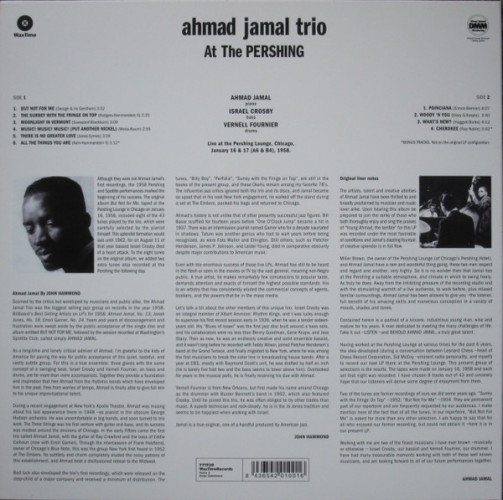 Виниловая пластинка AHMAD JAMAL TRIO "Ahmad Jamal At The Pershing - But Not For Me" (LP) 