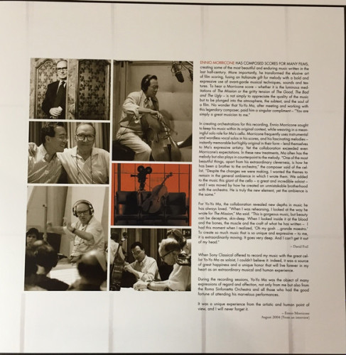 Виниловая пластинка ENNIO MORRICONE, YO-YO MA "Yo-Yo Ma Plays Ennio Morricone" (2LP)