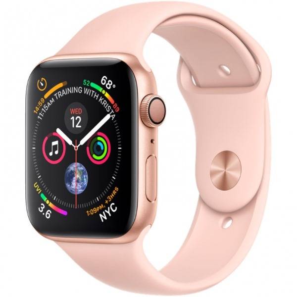 Умные часы Apple Watch Series 4 GPS 44mm Gold Aluminum Case with Pink Sand Sport Band 