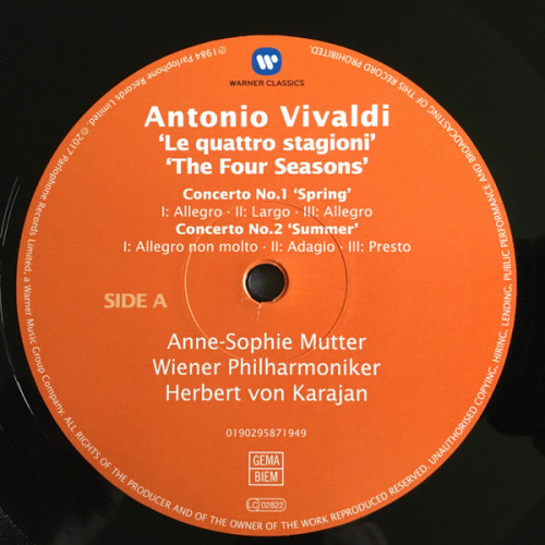 Виниловая пластинка ANTONIO VIVALDI "The Four Seasons / Le Quattro Stagioni / Die Vier Jahreszeiten" (LP) 