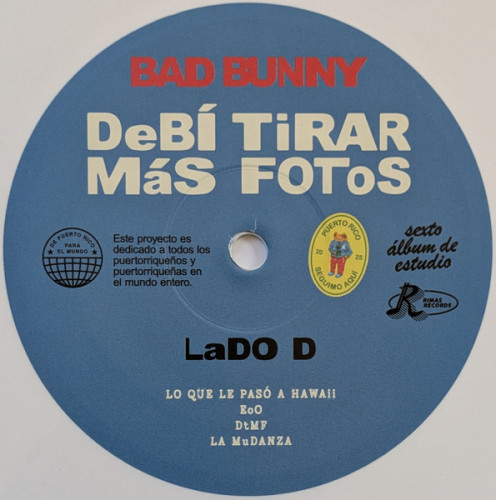 Виниловая пластинка BAD BUNNY "Debí Tirar Más Fotos" (WHITE 2LP) 