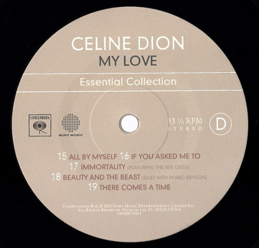 Виниловая пластинка CELINE DION "My Love Essential Collection" (2LP) 