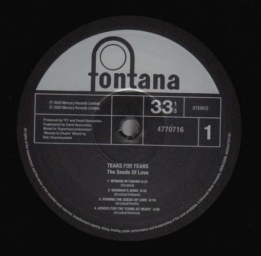 Виниловая пластинка TEARS FOR FEARS "The Seeds Of Love" (LP) 