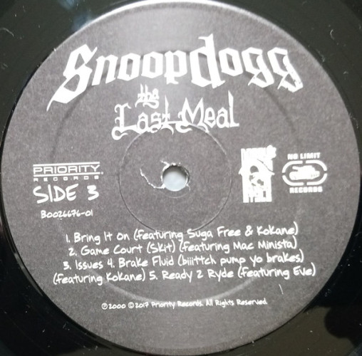 Виниловая пластинка SNOOP DOGG "Tha Last Meal" (2LP)