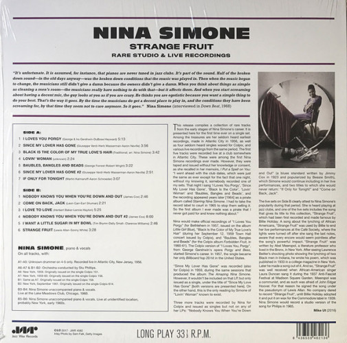 Виниловая пластинка NINA SIMONE "Strange Fruit (Rare Studio & Live Recordings)" (LP)