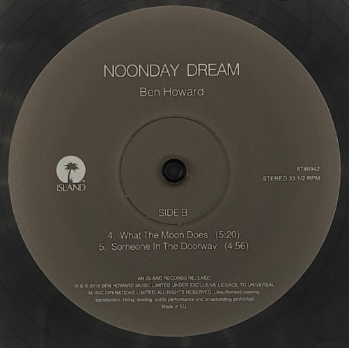 Виниловая пластинка BEN HOWARD "Noonday Dream" (2LP) 