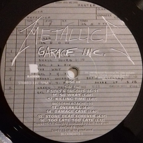 Виниловая пластинка METALLICA "Garage Inc." (USA 3LP)