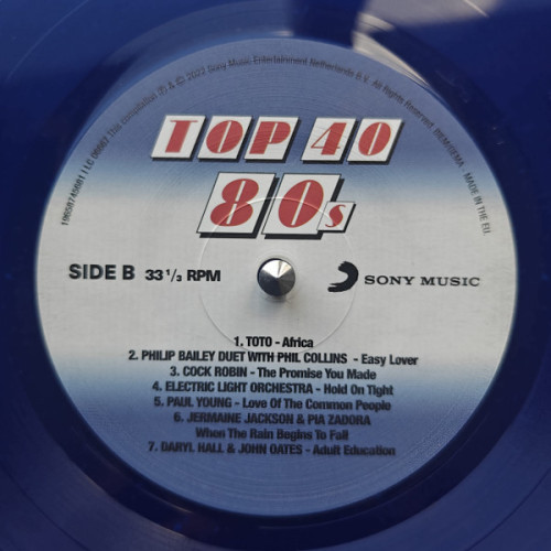 Виниловая пластинка VARIOUS ARTISTS "Top 40 80s" (BLUE LP) 