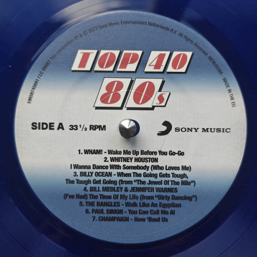 Виниловая пластинка VARIOUS ARTISTS "Top 40 80s" (BLUE LP) 