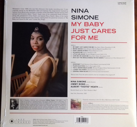 Виниловая пластинка NINA SIMONE "My Baby Just Cares For Me" (LIMITED LP)
