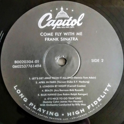Виниловая пластинка FRANK SINATRA "Come Fly With Me" (LP)
