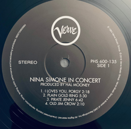 Виниловая пластинка NINA SIMONE "In Concert" (LP)