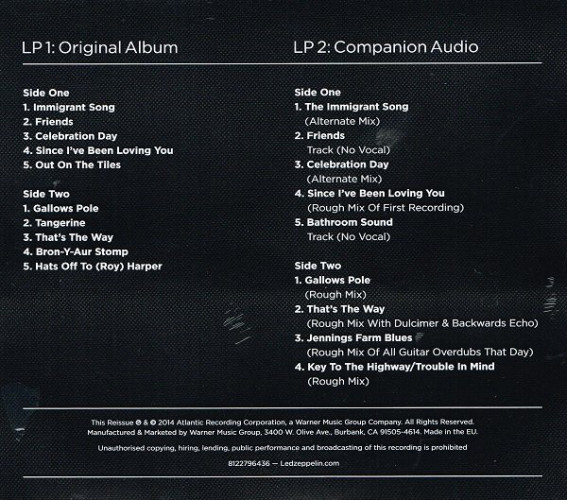 Виниловая пластинка LED ZEPPELIN "Led Zeppelin III" (DELUXE 2LP)