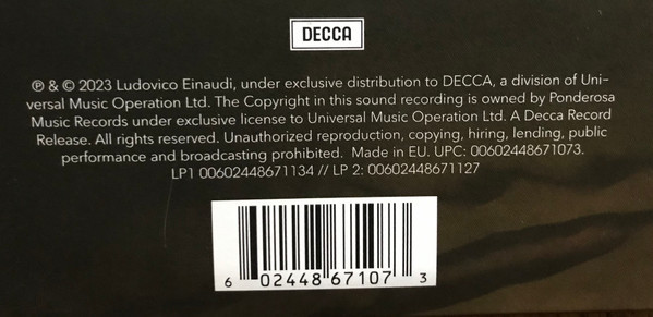 Виниловая пластинка LUDOVICO EINAUDI "Undiscovered Vol.2" (2LP) 