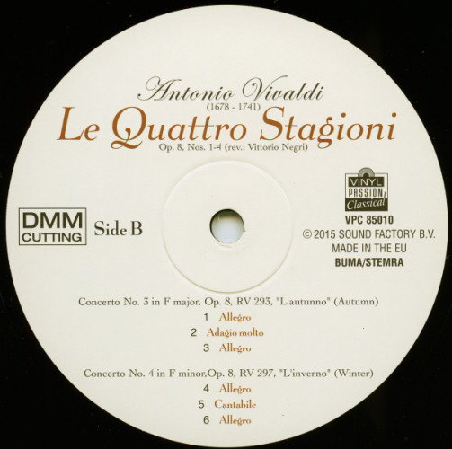 Виниловая пластинка ANTONIO VIVALDI "Le Quattro Stagioni The Four Seasons" (LP)