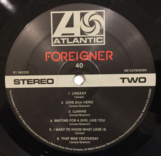 Виниловая пластинка FOREIGNER "40" (2LP) 