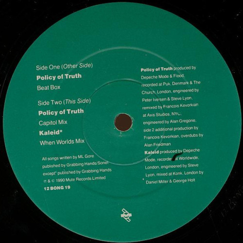 Пластинка DEPECHE MODE "Policy Of Truth" (12BONG19 NM LP) 